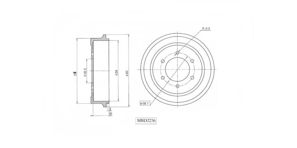 SD4210 MP - REAR BRAKE DRUM - NISSAN HARDBODY,NAVAR,PATHFINDER